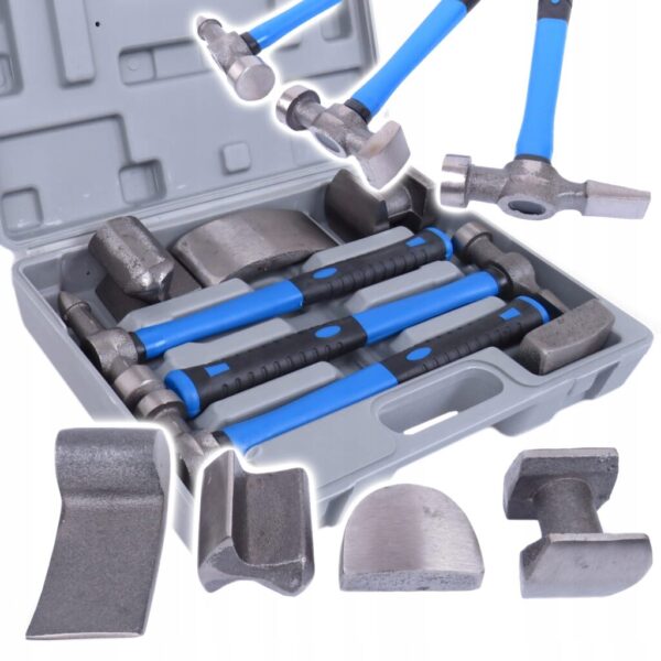 ZESTAW NARZĘDZI BLACHARSKICH MŁOTKÓW I KOWADEŁEK DO BLACHY Zestaw 7 EL.