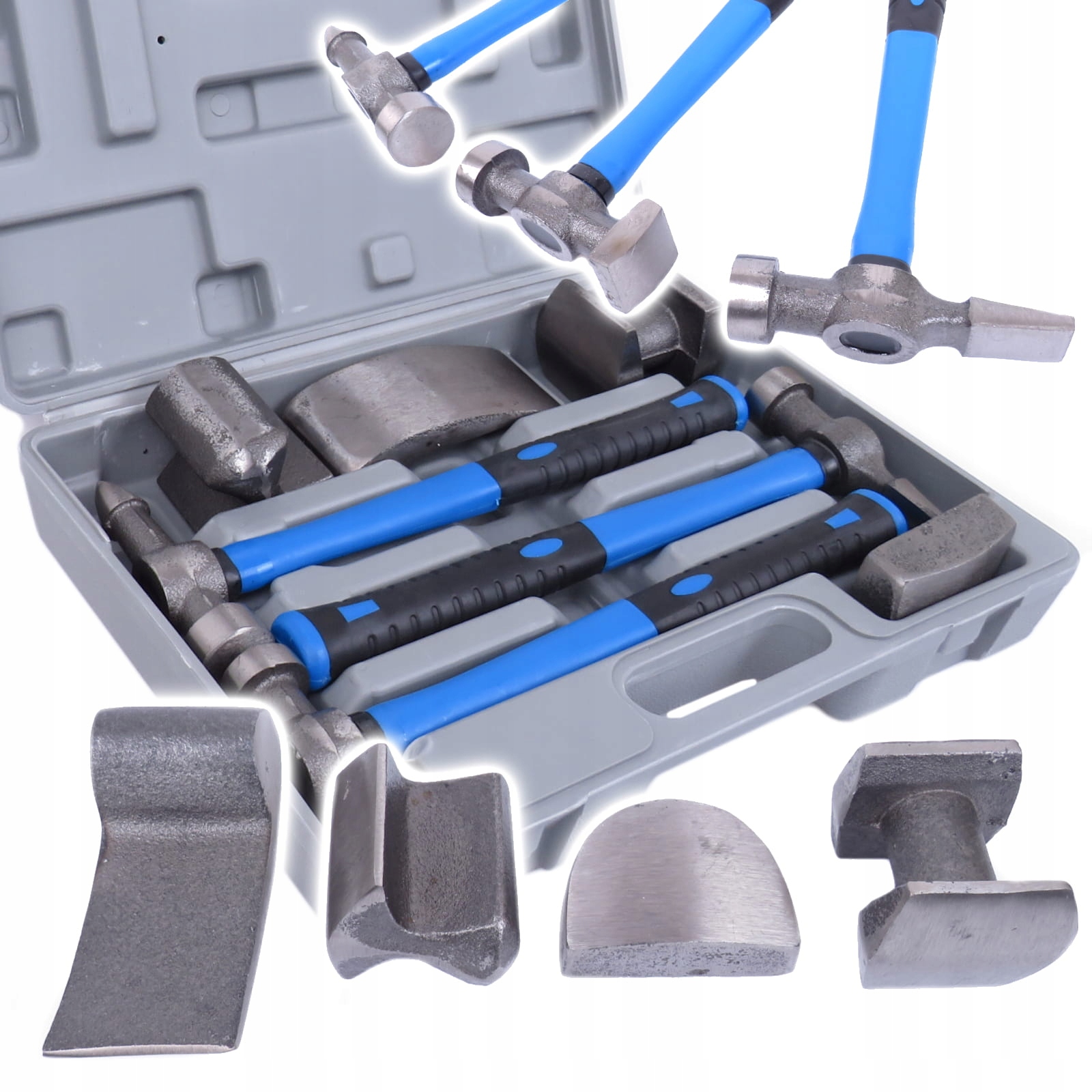 ZESTAW NARZĘDZI BLACHARSKICH MŁOTKÓW I KOWADEŁEK DO BLACHY Zestaw 7 EL.
