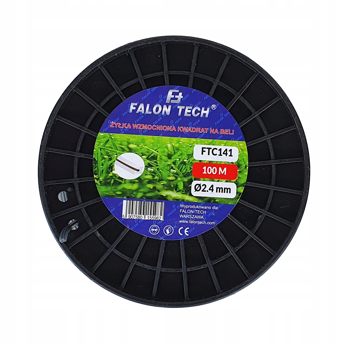 ŻYŁKA TNĄCA WZMACNIANA ZBROJONA KWADRAT DO KOSY PODKASZRKI OSTRA 2,4mm 100m - obrazek 4