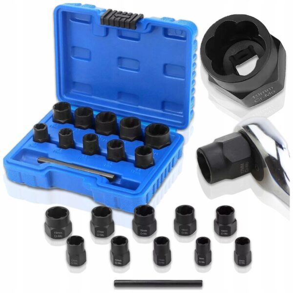 NASADEKI CR-Mo DO USZKODZONYCH OBROBIONYCH ŚRUB NAKRĘTEK ZWSTAW 11szt.