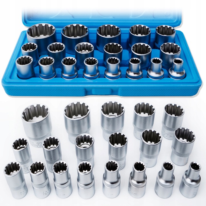 KLUCZE NASADOWE SPLINE 12 KĄTNE 19SZT ZESTAW - obrazek 2