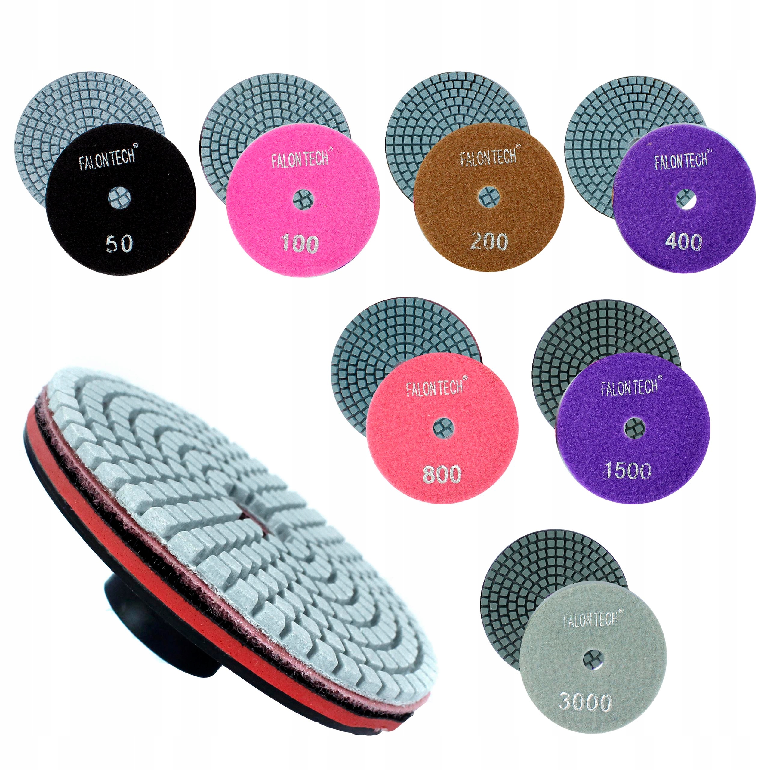 TARCZE DIAMENTOWE DO POLEROWANIA SZLIFOWANIA GRESU GRANITU KAMIENIA MOKRO - obrazek 2