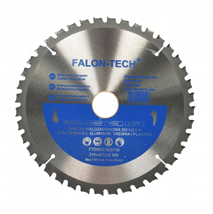 TARCZA DO CIĘCIA ALUMINIUM DREWNA PLASTIKU 210x32/40T wielozadaniowa - obrazek 2