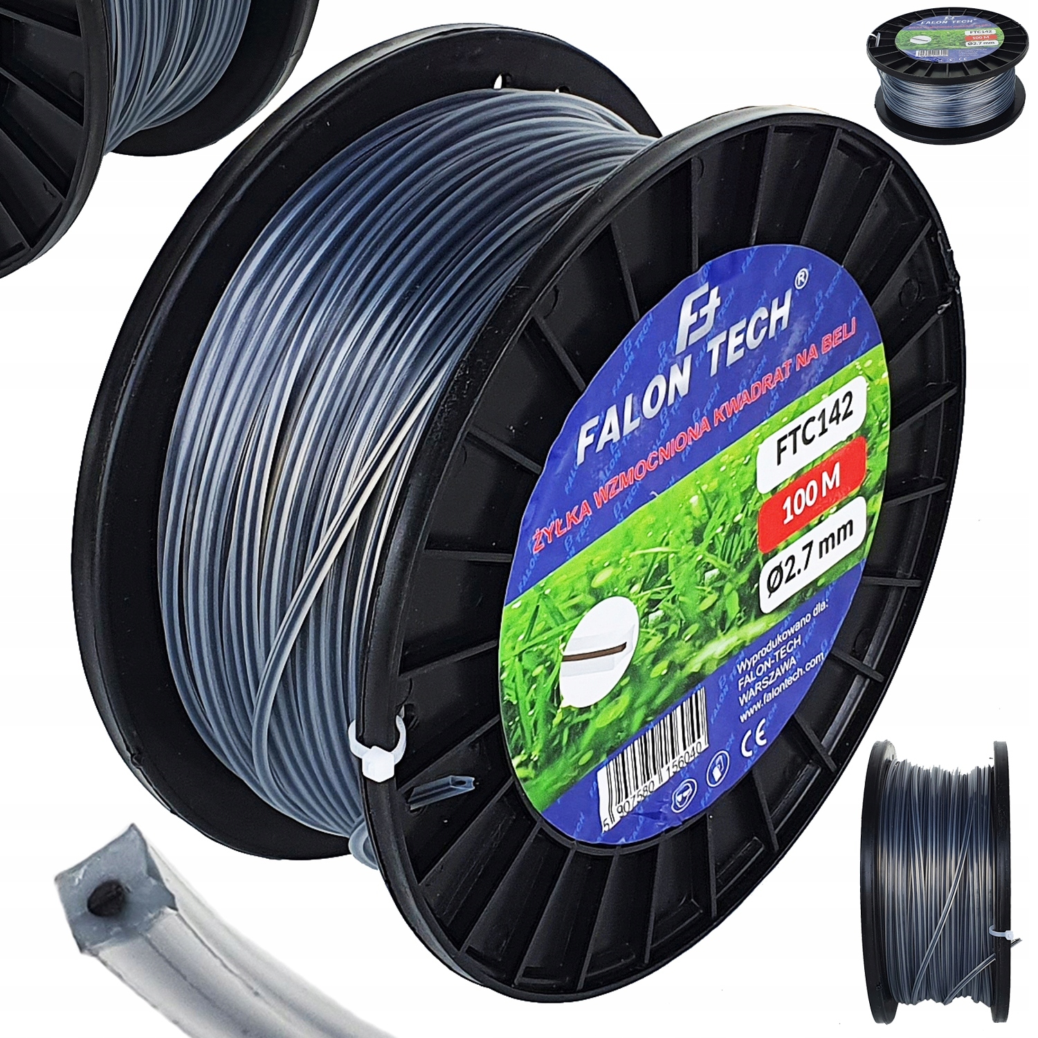 ŻYŁKA TNĄCA ZBROJONA DO KOSY PODKASZRKI 2,7mm 100m