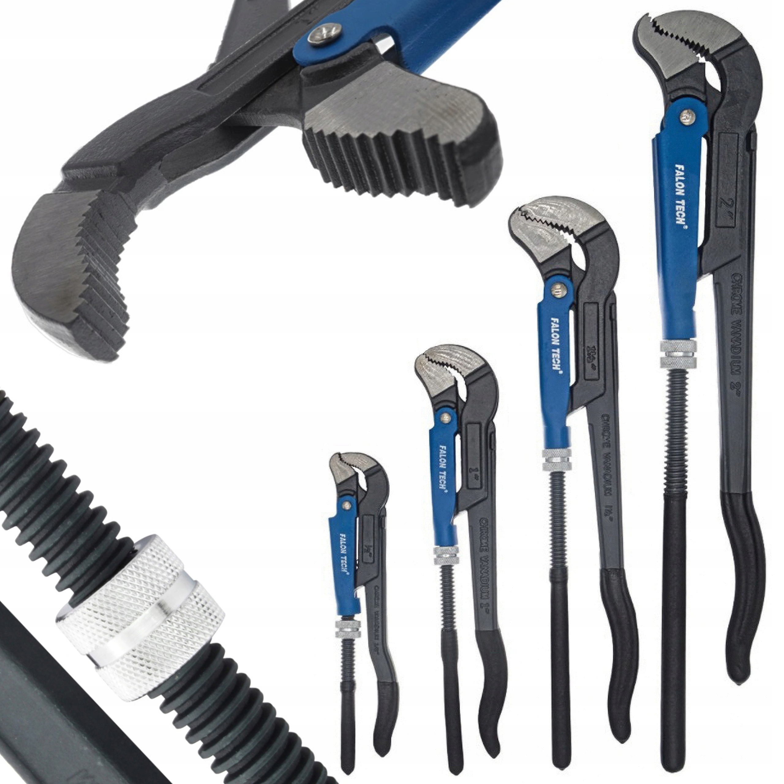 KLUCZE NASTAWNE ŻABKA TYPU S ZESTAW 4szt 1/2" 1" 1,5" 2" FALON-TECH