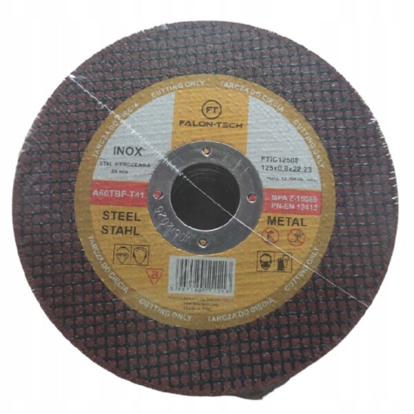 TARCZA DO CIĘCIA METALU INOX 125/0,8mm FALON-TECH