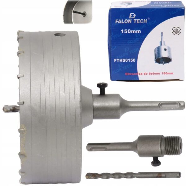 OTWORNICA KORONKA FREZ DO MURU 150mm + PRZEDŁUŻKA 110mm SDS PLUS+