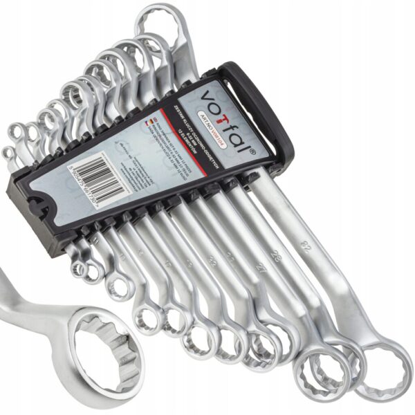 KLUCZE OCZKOWE ODGIĘTE (Cr-V) 6-32mm Vorfal 12 Kluczy 24 Rozmiary + WIESZAK