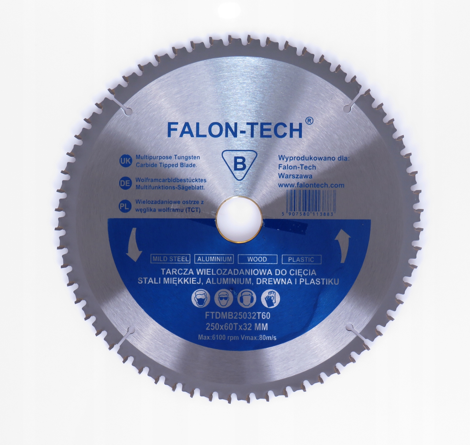 TARCZA PIŁA DO CIĘCIA ALUMINIUM DREWNA PLASTIKU 250x32/60T wielozadaniowa - obrazek 3