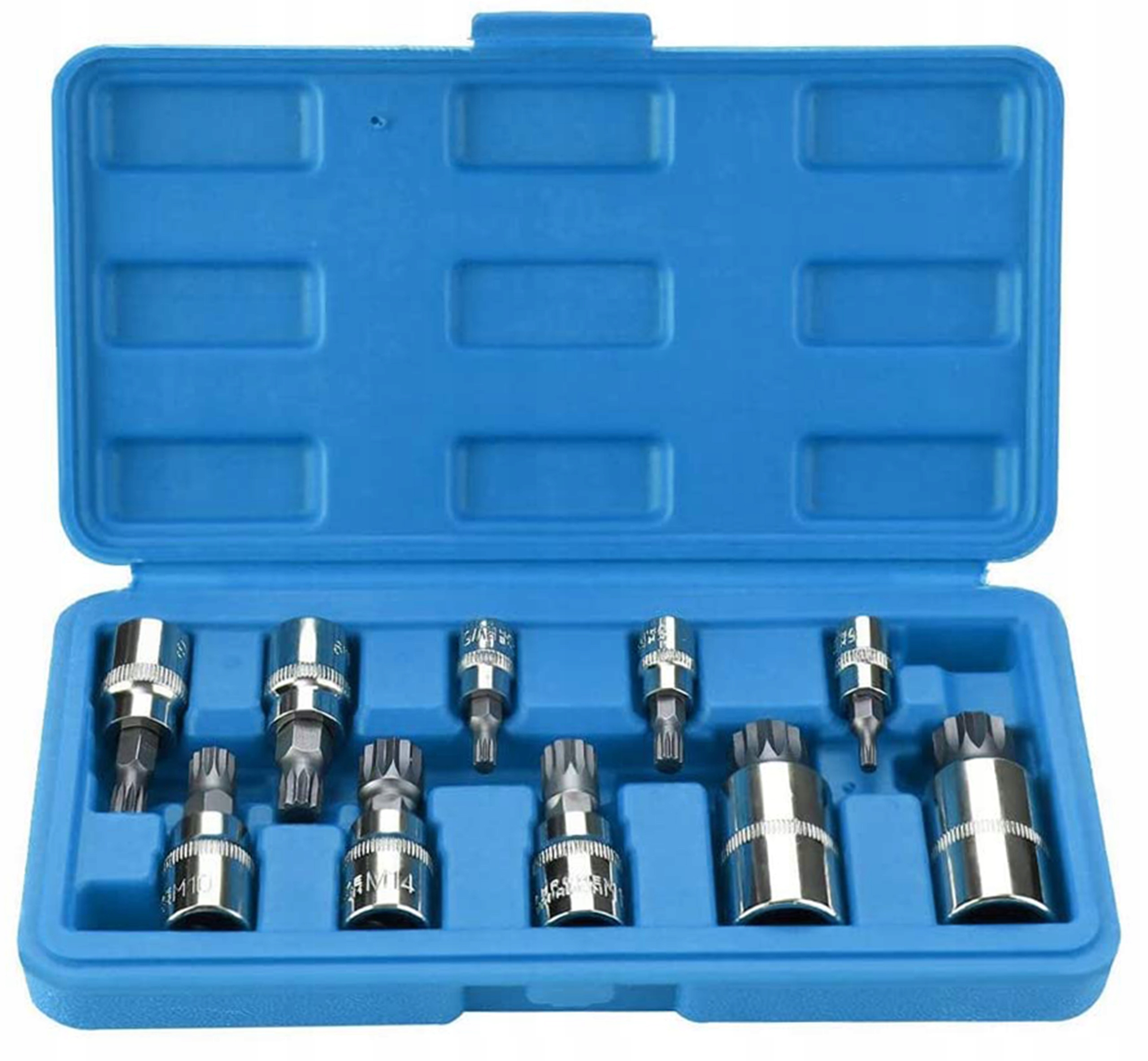 NASADKI SPLINE 1/4" 3/8" 1/2" M4-M18 NASADKA WPUSTOWA Zestaw 10szt. - obrazek 2