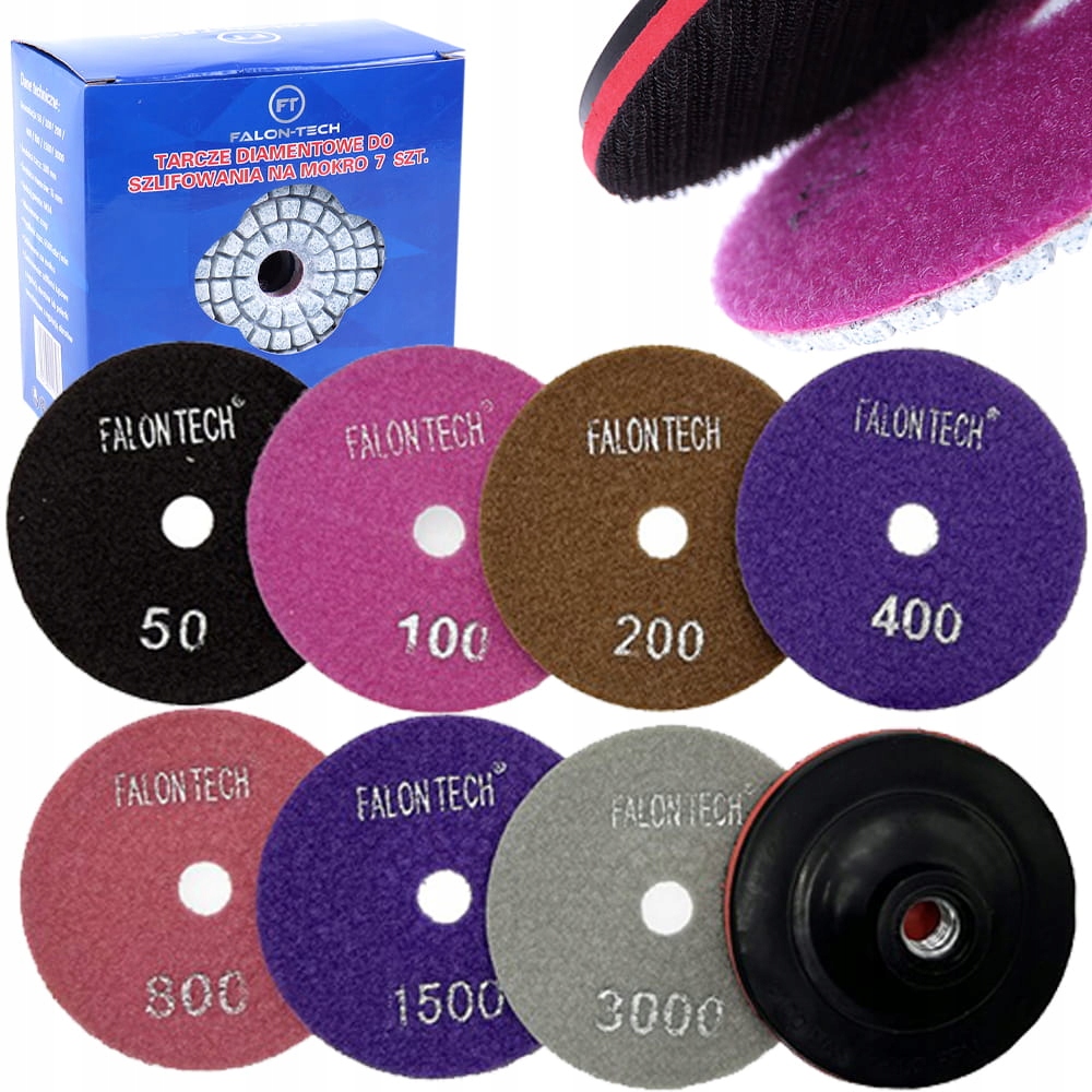 TARCZE DIAMENTOWE DO POLEROWANIA SZLIFOWANIA GRESU GRANITU KAMIENIA MOKRO