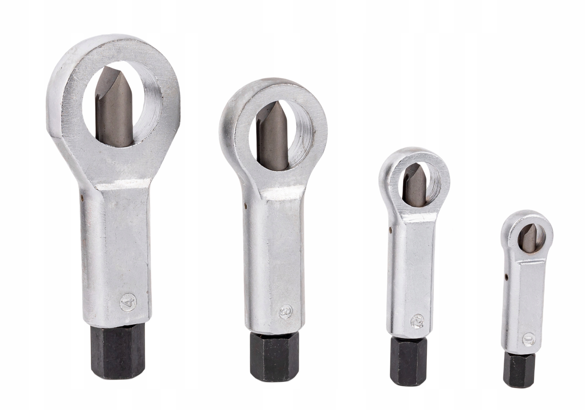 PRZECINAKI ZESTAW KOMPLET DO CIĘCIA NAKRĘTEK ŚRUB 4 CZĘŚCI WALIZKA 9-27MM - obrazek 3