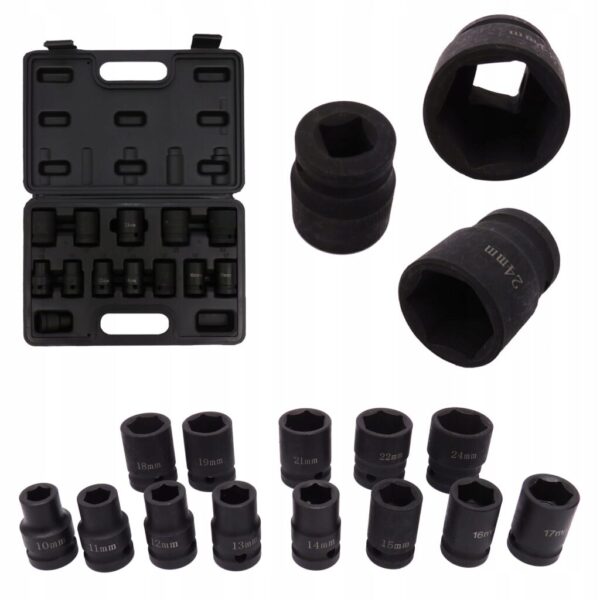 NASADKI UDAROWE KRUTKIE KUTE 1/2" 10-24mm CR-Mo ZESTAW 13szt.