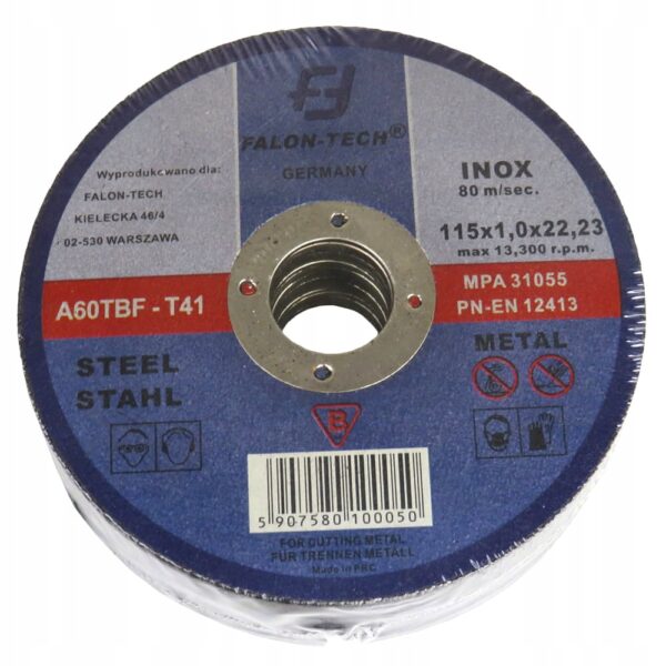 TARCZA DO CIĘCIA METALU inox 115 x 1,0mm FALON TECH 25szt.
