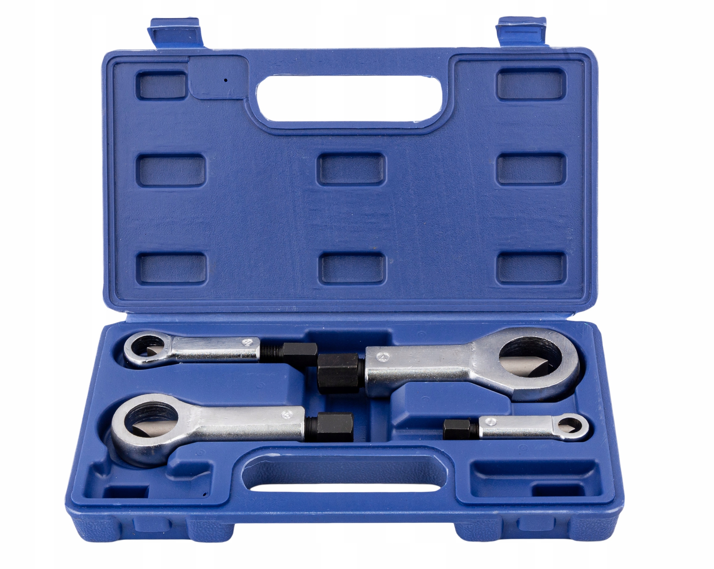 PRZECINAKI ZESTAW KOMPLET DO CIĘCIA NAKRĘTEK ŚRUB 4 CZĘŚCI WALIZKA 9-27MM - obrazek 4