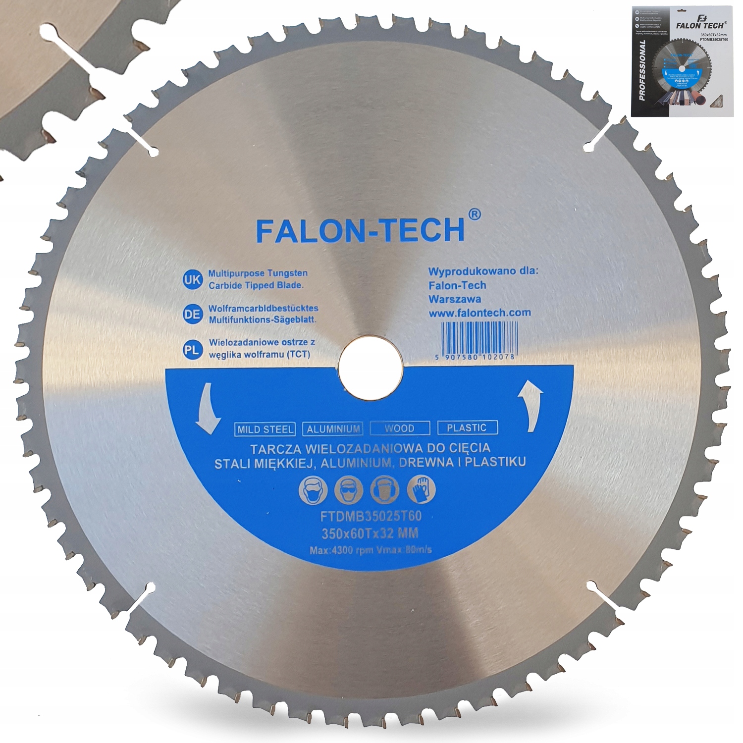 TARCZA DO CIĘCIA ALUMINIUM DREWNA PLASTIKU 350x32/60T wielozadaniowa