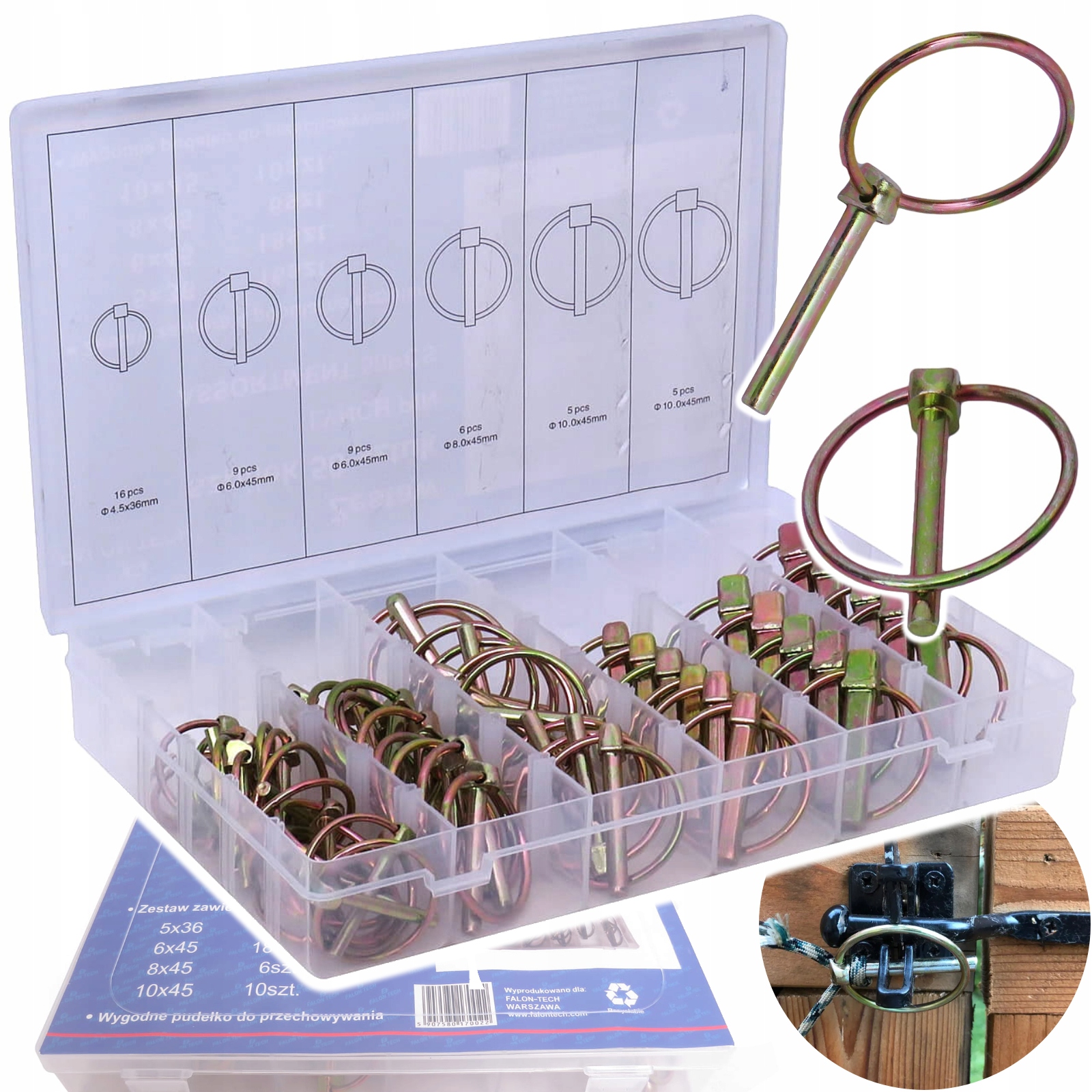 ZAWLECZKI OCZKOWE WARSZTATOWE DO MASZYN ROLNYCH Zestaw 50szt. SUPER MOCNE