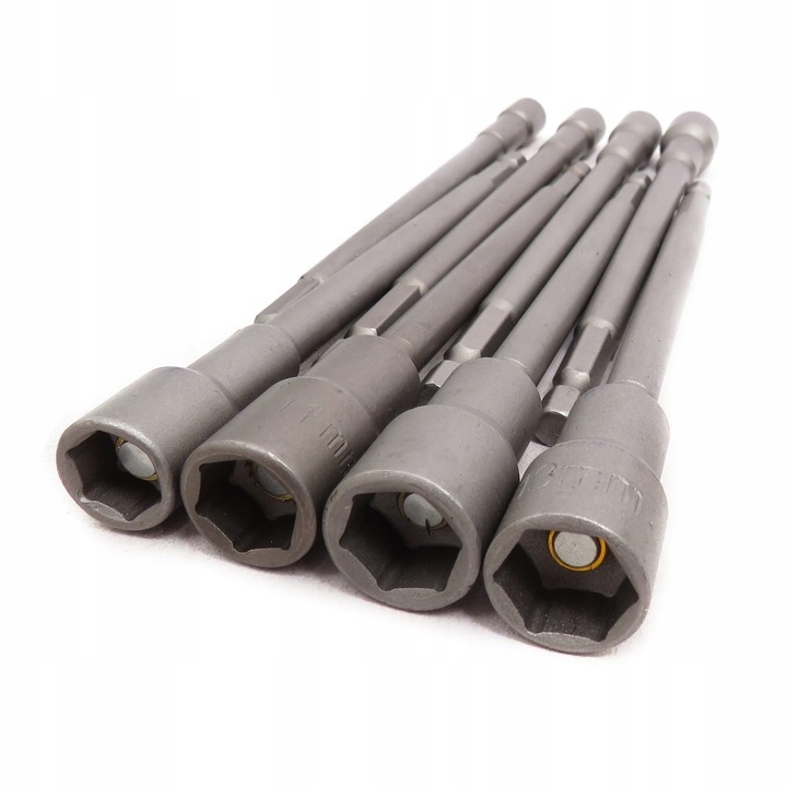KLUCZE NASADKI MAGNETYCZNE DO WKRĘTARKI DŁUGIE 150mm 8szt 6-13 mm - obrazek 4