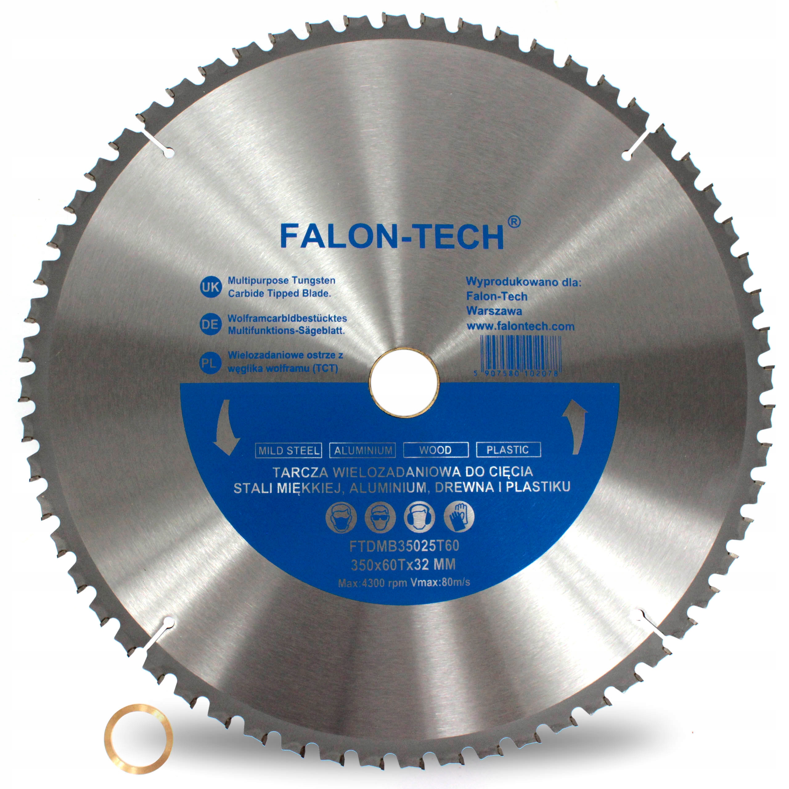 TARCZA DO CIĘCIA ALUMINIUM DREWNA PLASTIKU 350x32/60T wielozadaniowa - obrazek 3