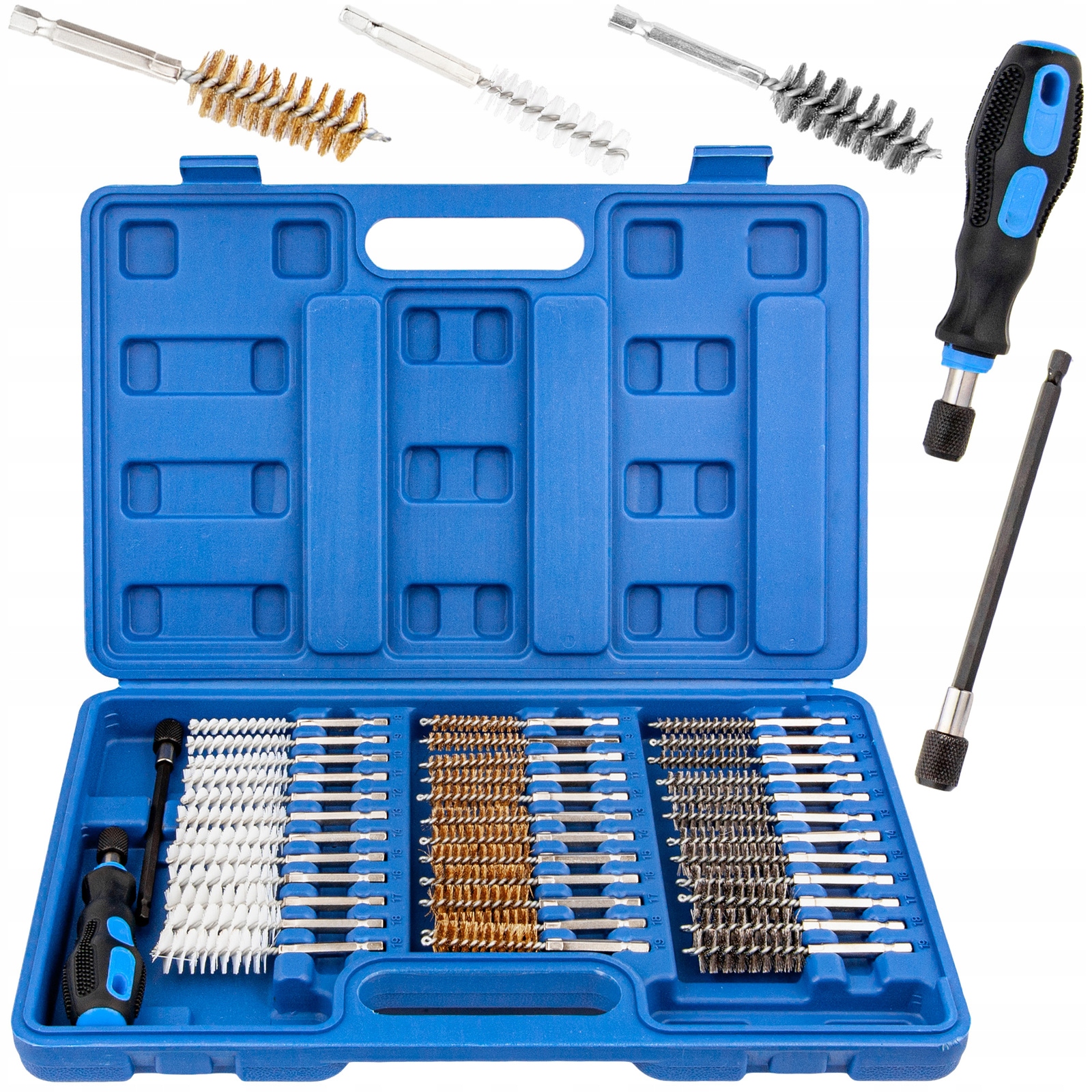 SZCZOTKI DO CZYSZCZENIA GNIAZD WTRYSKIWACZY ŚWIEC ŻAROWYCH Zestaw 38 szt.