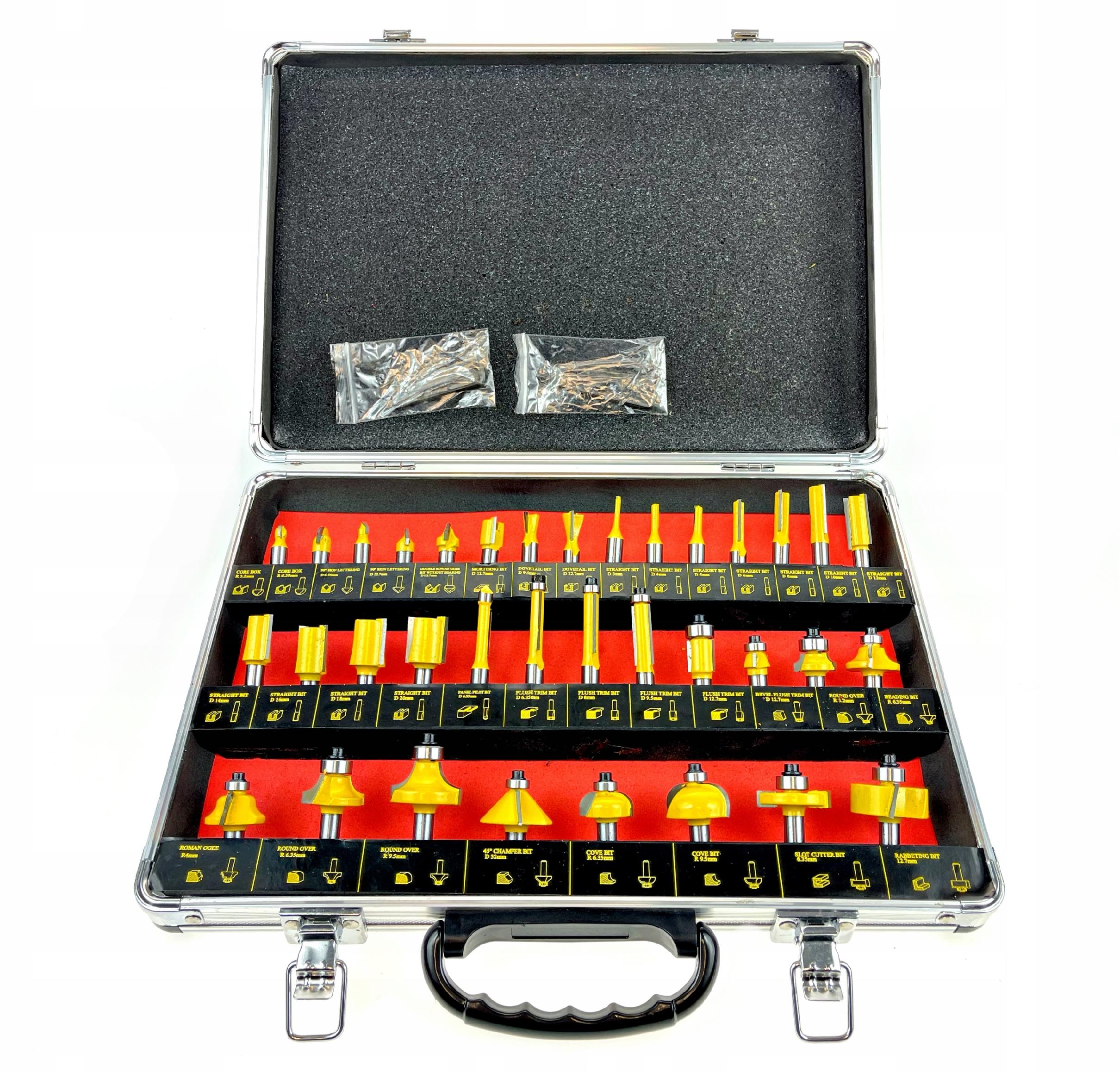 FREZY DO DREWNA ŁOŻYSKOWANE KSZTAŁTOWE 8mm ZESTAW 35szt. FALON-TECH - obrazek 4