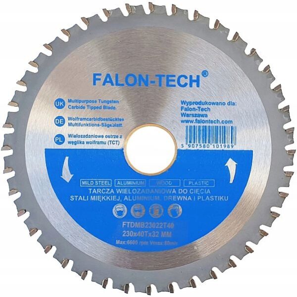 TARCZA PIŁA DO CIĘCIA ALUMINIUM DREWNA PLASTIKU 230x32/40T wielozadaniowa