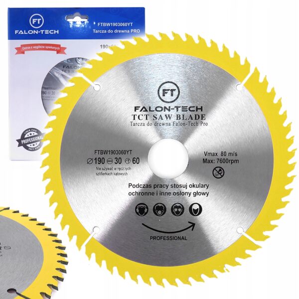 TARCZA DO DREWNA 190x30x60T Professional PRO LINE FALON-TECH