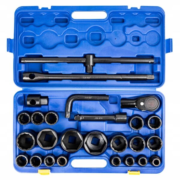 KLUCZE NASADOWE NASADKI UDAROWE Cr-V MOCNE DO KÓŁ ZESTAW 26el. 3/4" + 1"