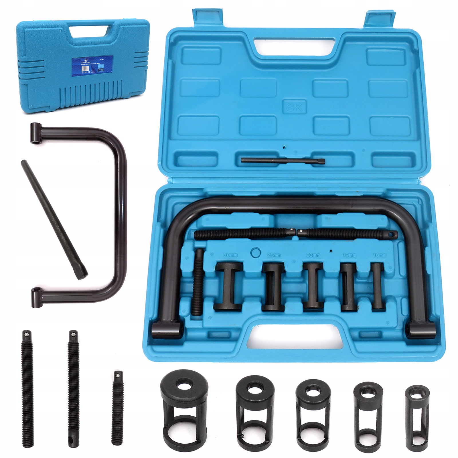 ŚCIĄGACZ DO DEMONTAŻU ZAWORÓW GŁOWICY 16-30mm ZESTAW 10 El. + WALIZKA