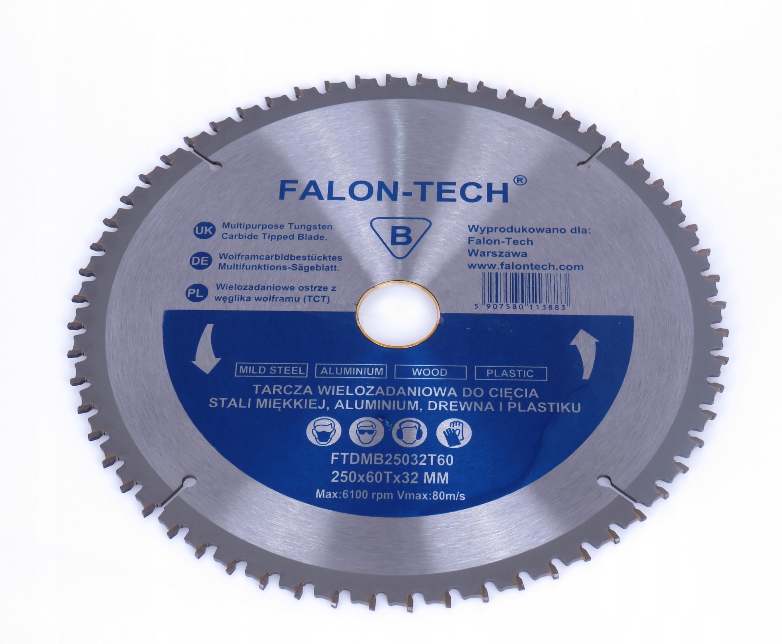 TARCZA PIŁA DO CIĘCIA ALUMINIUM DREWNA PLASTIKU 250x32/60T wielozadaniowa - obrazek 2