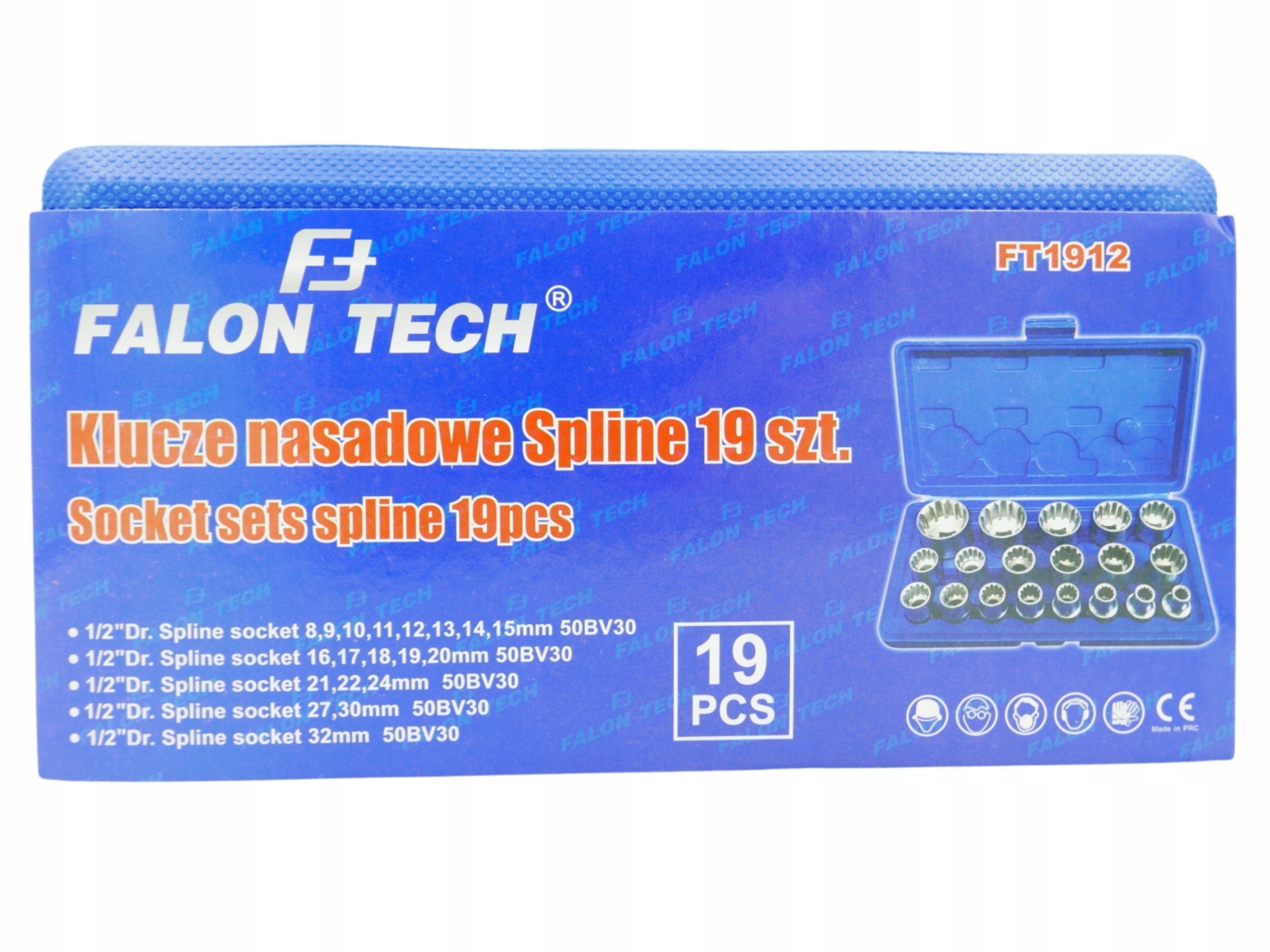 KLUCZE NASADOWE SPLINE 12 KĄTNE 19SZT ZESTAW