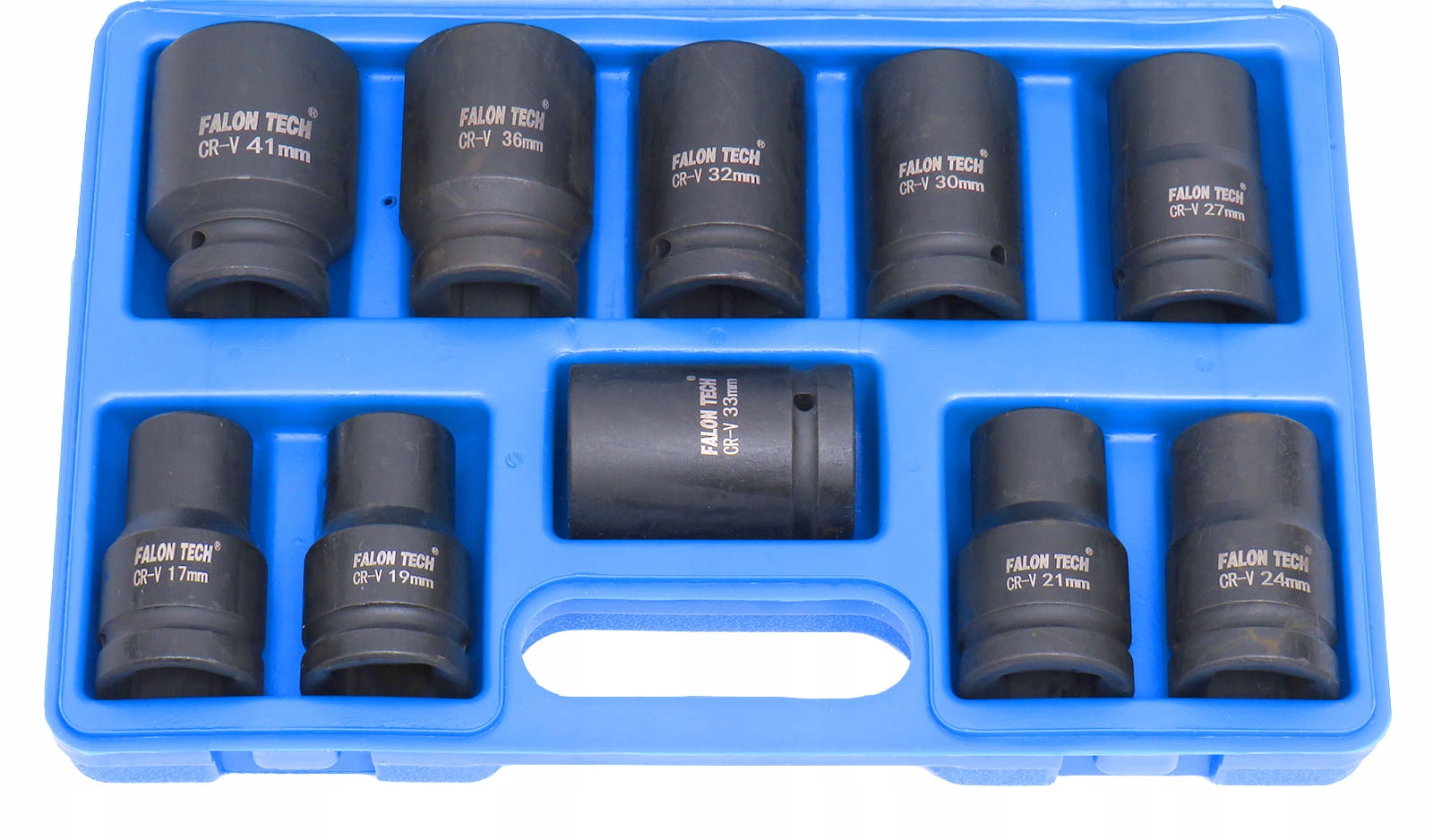 KLUCZE NASADOWE UDAROWE KUTE CR-V 17-41mm 1" Zestaw 10szt. FALON-TECH - obrazek 2