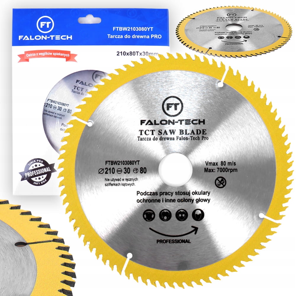 TARCZA DO DREWNA 210x30x80T Professional PRO LINE FALON-TECH - obrazek 2