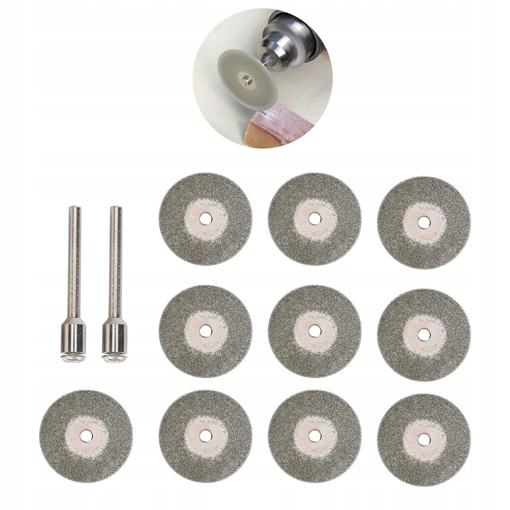 TARCZA DIAMENTOWA Ø 30mm DO MINISZLIFIERKI DREMLA 10 TARCZ + 2 TRZPIENIE
