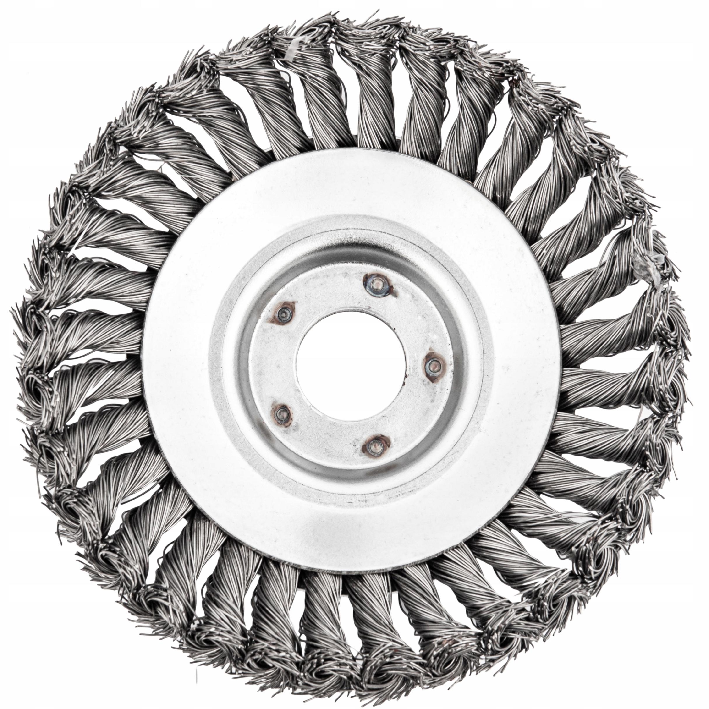 SZCZOTKA DO KOSY TARCZOWA DRUCIANA PLECIONA MOCNA DO CHWASTÓW 200/ 25,4mm - obrazek 4