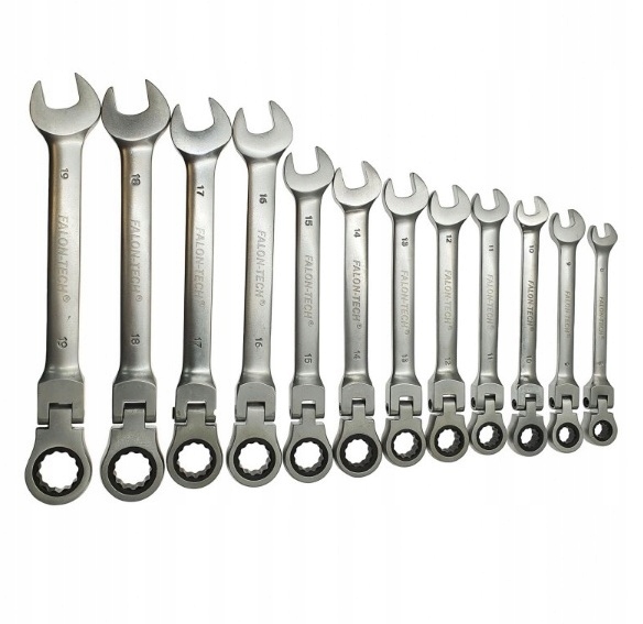 KLUCZE PŁASKIE OCZKOWE Z GRZECHOTKĄ 12szt. 8-19 - obrazek 3