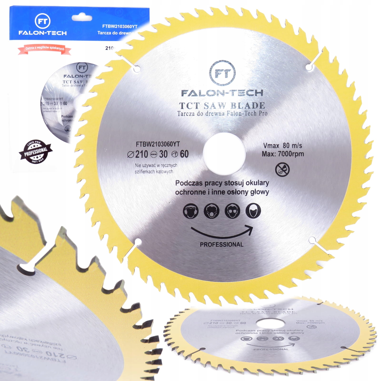 TARCZA DO DREWNA 210x30x60T Professional PRO LINE FALON-TECH - obrazek 2