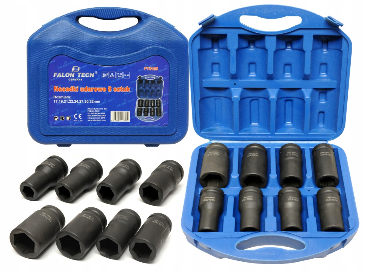 NASADKI UDAROWE KUTE 3/4" 8 Szt FALON-TECH