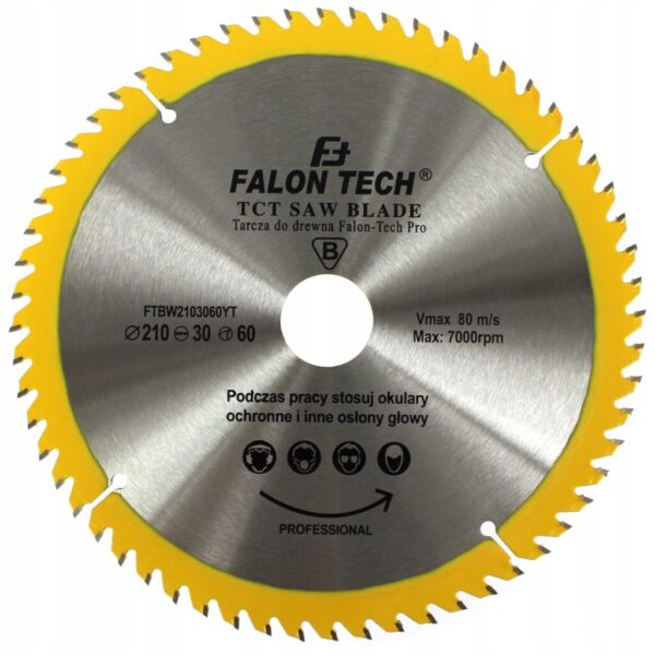 TARCZA DO DREWNA 210x30x60T Professional PRO LINE FALON-TECH