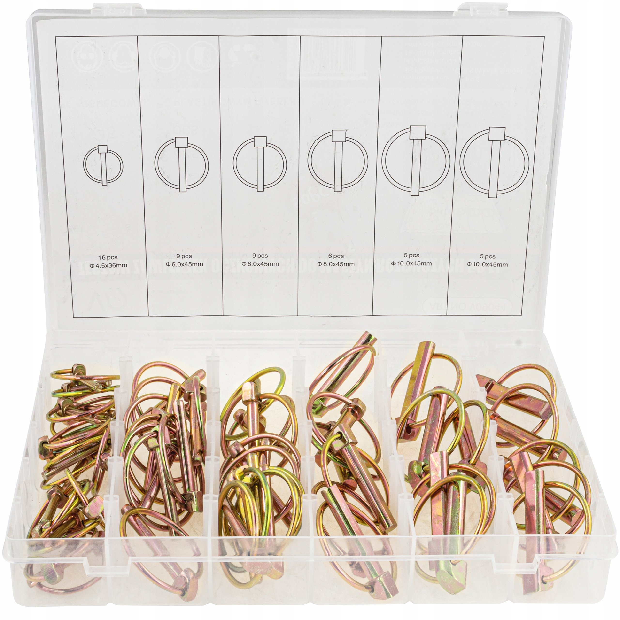 ZAWLECZKI OCZKOWE WARSZTATOWE DO MASZYN ROLNYCH Zestaw 50szt. SUPER MOCNE - obrazek 2