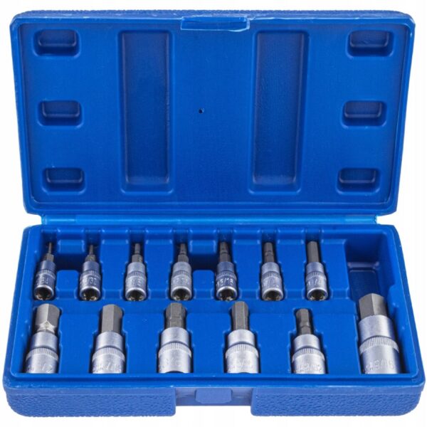 KLUCZE NASADOWE NASADKI CALOWE HEX SAE 1/4" 3/8" 1/2" Zestaw 13 ELEMENTÓW