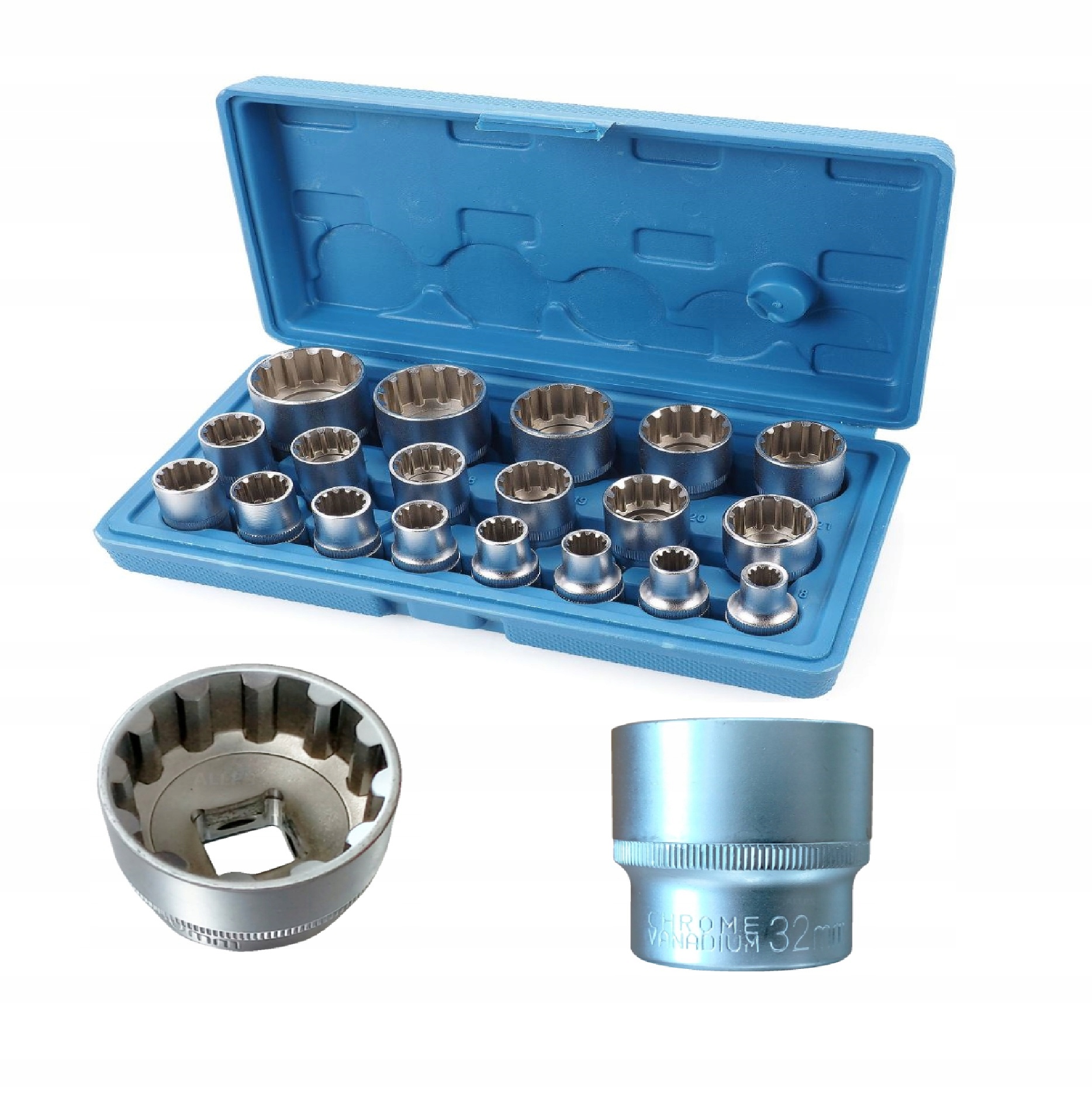 KLUCZE NASADOWE SPLINE 12 KĄTNE 19SZT ZESTAW - obrazek 3