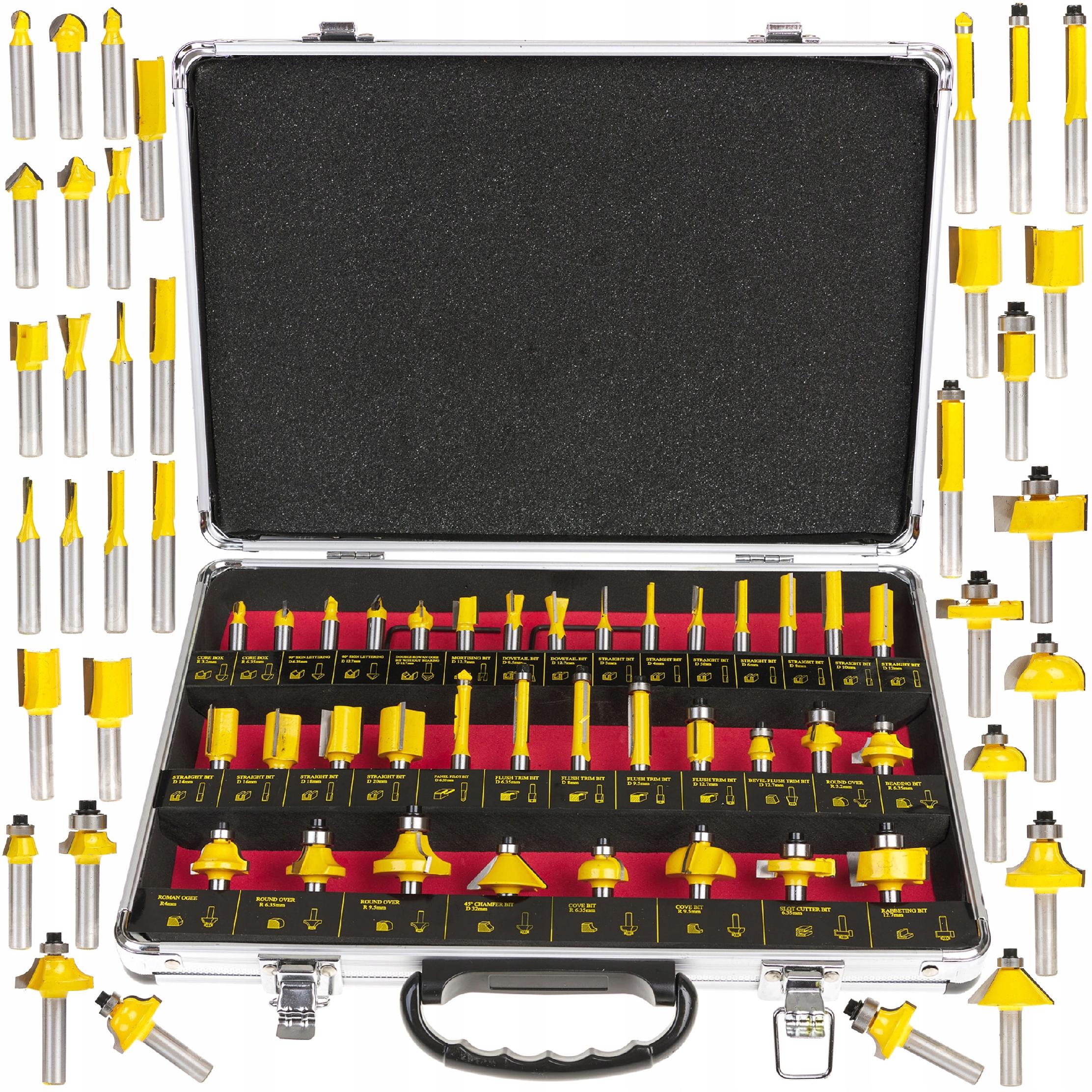 FREZY DO DREWNA ŁOŻYSKOWANE KSZTAŁTOWE 8mm ZESTAW 35szt. FALON-TECH - obrazek 3