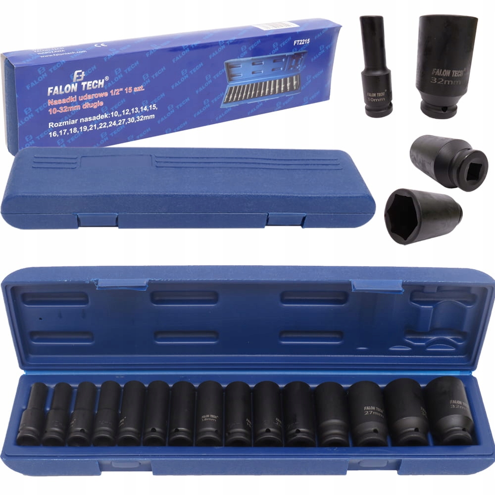 NASADKI UDAROWE DŁUGIE KUTE 1/2" 15szt HIT 2023r