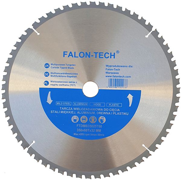 TARCZA DO CIĘCIA ALUMINIUM DREWNA PLASTIKU 350x32/60T wielozadaniowa - obrazek 2