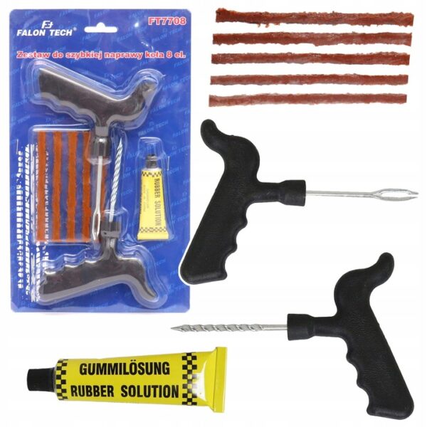 ZESTAW NAPRAWCZY DO OPON KÓŁ SZYBKA NAPRAWA 8 ELEMENTÓW FALON-TECH