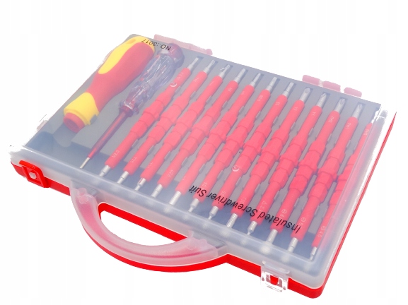 ŚRUBOKRĘTY WKRĘTAKI IZOLOWANE ZESTAW 25 rozmiarów + WALIZKA DLA ELEKTRYKA - obrazek 4