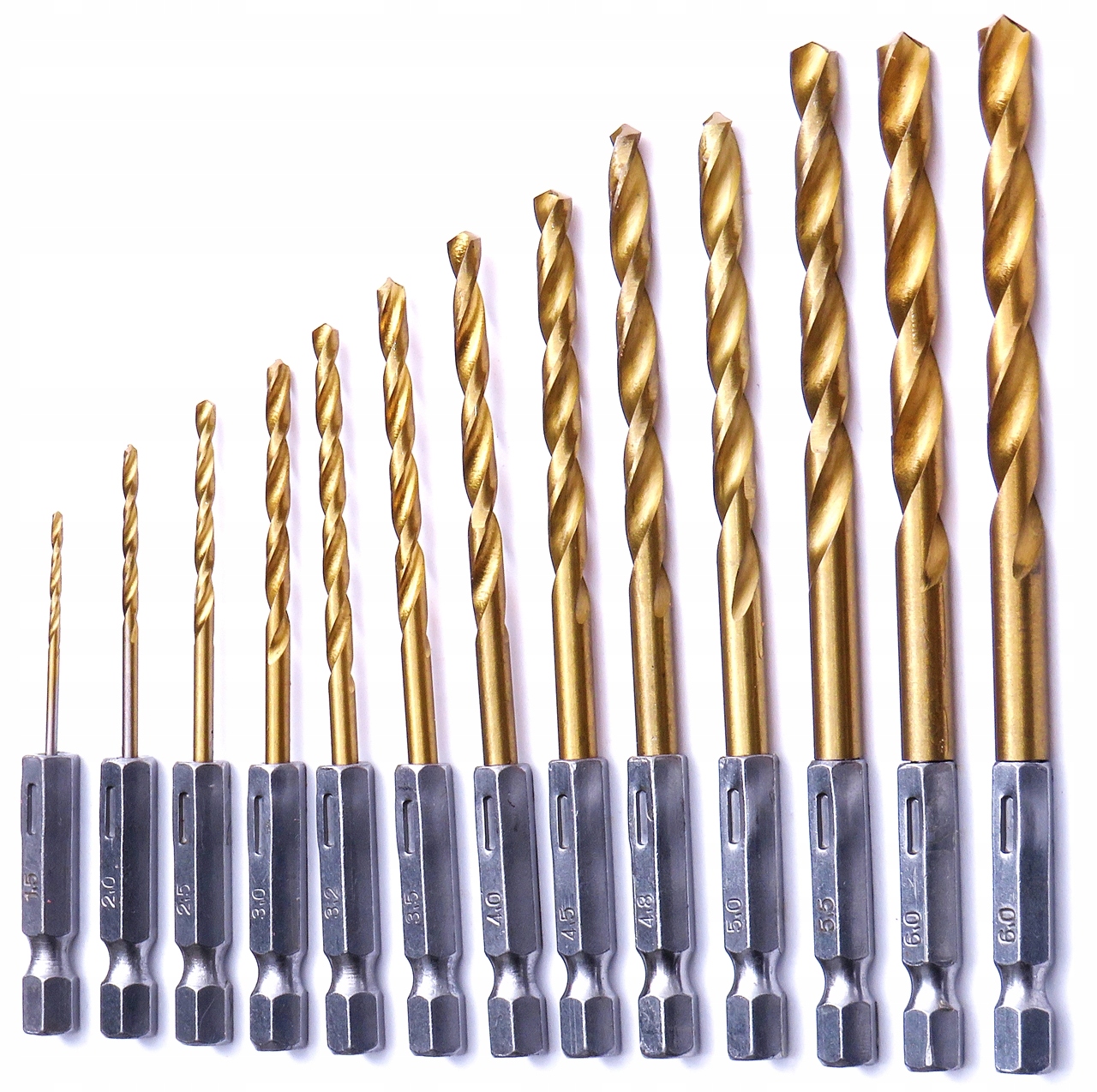 WIERTŁA DO METALU HEX 1,5 - 6,5mm HSS TYTAN UNIWERSALNE Zestaw 13 szt. - obrazek 4