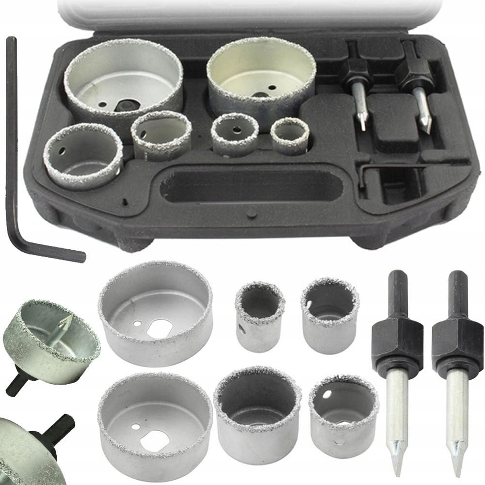 OTWORNICE WOLFRAMOWE DO GLAZURY PŁYTEK CERAMICZNYCH ZESTAW 8 ELEMENTÓW - obrazek 2