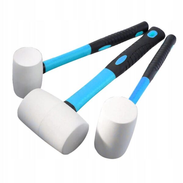 ZESTAW MŁOTKÓW GUMOWYCH FIBERGLASS BIAŁE 3szt